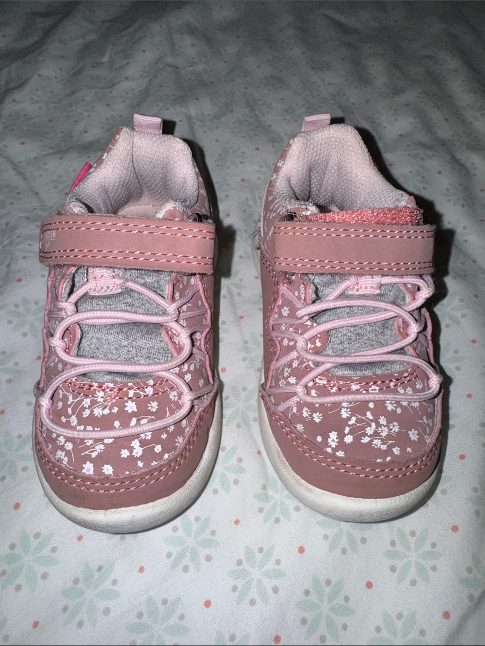 OshKosh B'gosh Pink Floral Hook-and-Loop Sneakers